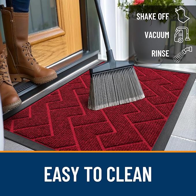 OLANLY Front Door Mat Indoor Outdoor Entrance, Waterproof All-Season,