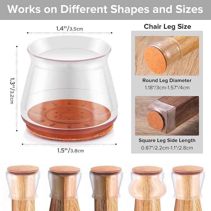 Upgraded Silicone Chair Leg Floor Protectors