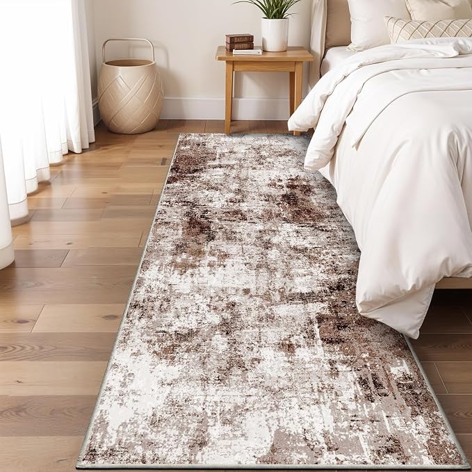 2x8 Washable Runner Rugs for Hallway: Easy-to-Clean Abstract Runners for