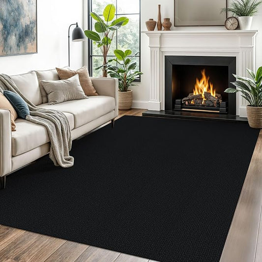 EARTHALL Washable Area Rugs 5x7 Ft Non Slip Living Room Rugs Cotton Rubber