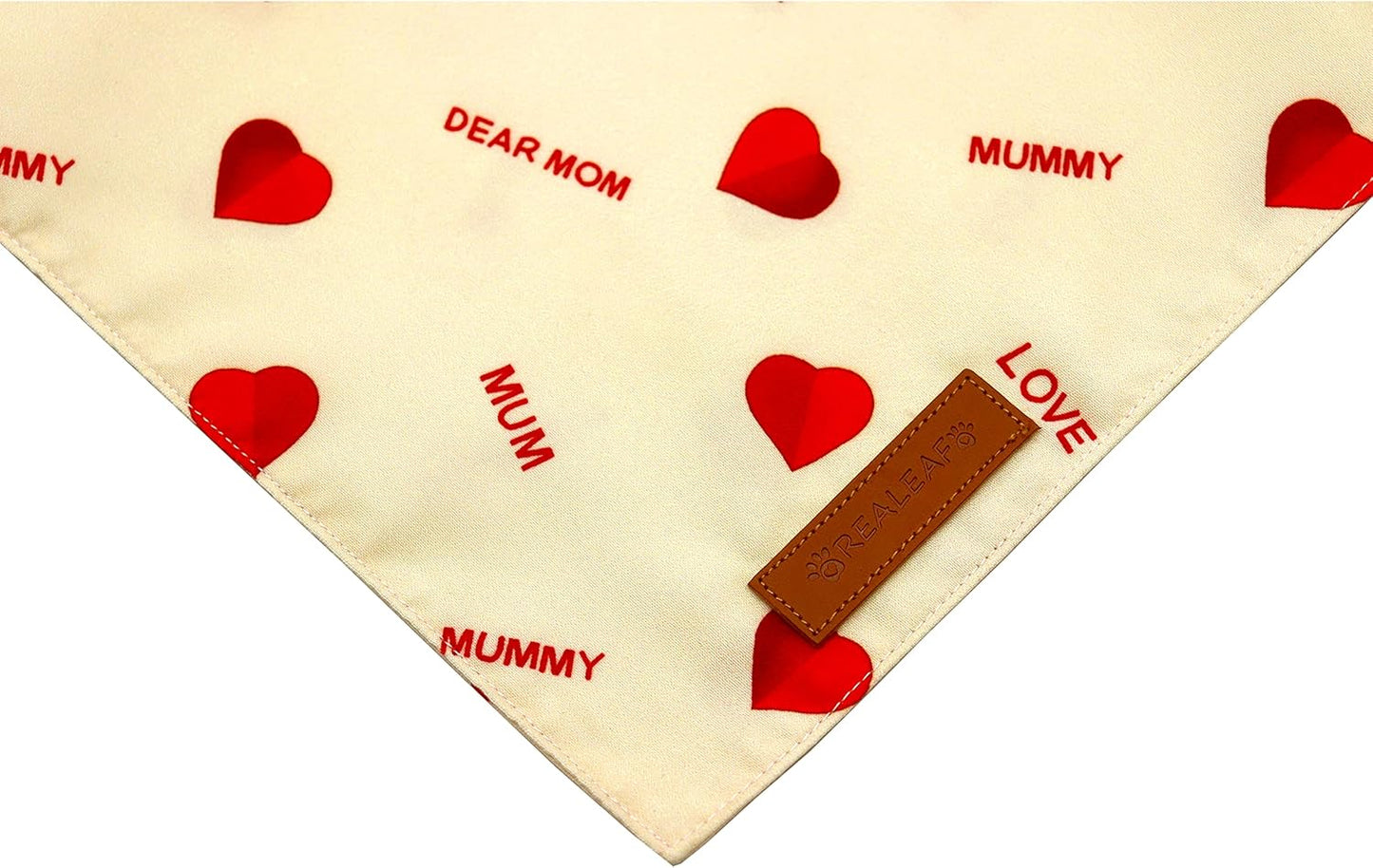 Realeaf Mothers Day Dog Bandanas 2 Pack, Reversible I Love My Mom Pet Scarf for Boy and Girl, Premium Durable Fabric, Valentines Day Bandana for Medium Large Dogs (Large)