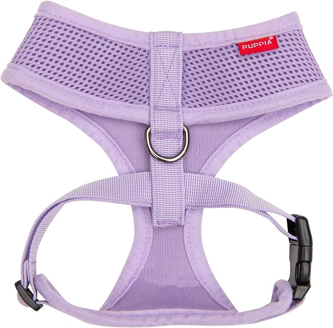 Puppia Soft Dog Harness No Choke Over-The-Head Triple Layered Breathable Mesh Adjustable Chest Belt and Quick-Release Buckle, Violet, X-Large