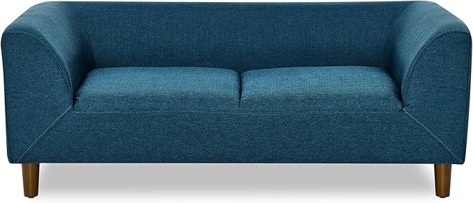 39x25 Inch Large Dog Sofa, Modern Jumbo Pet Couch Made Made by Linen with Armrest and Backrest - Indoor Elevated Dogs Chaise Bed for Doggy up to Medium and Large (Blue)