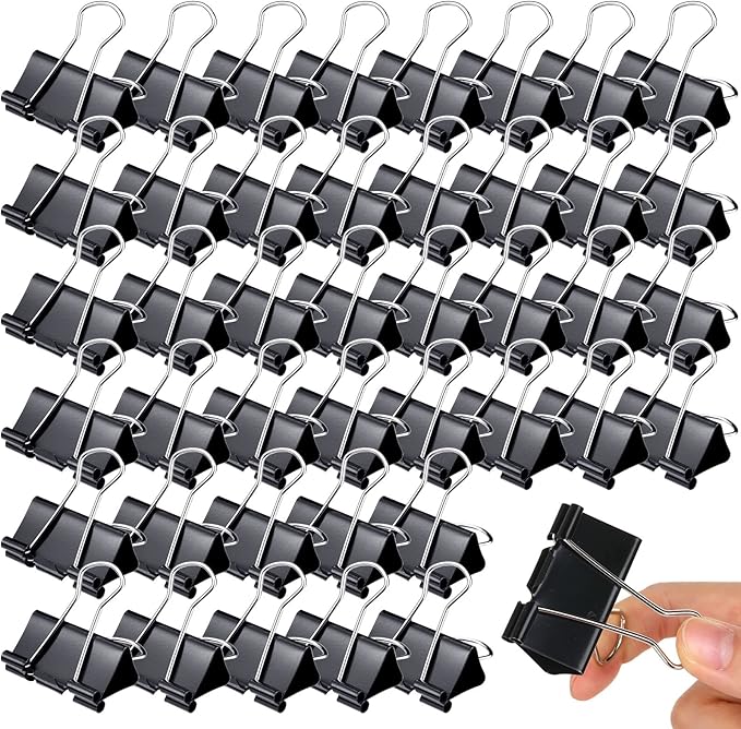 Yexiya 300 Pcs Large Binder Clips Bulk Big Paper Clamps Office Supplies Paper Clamps for Teachers Students School Office Business Paperwork Supplies (Black, 1.61 Inch)