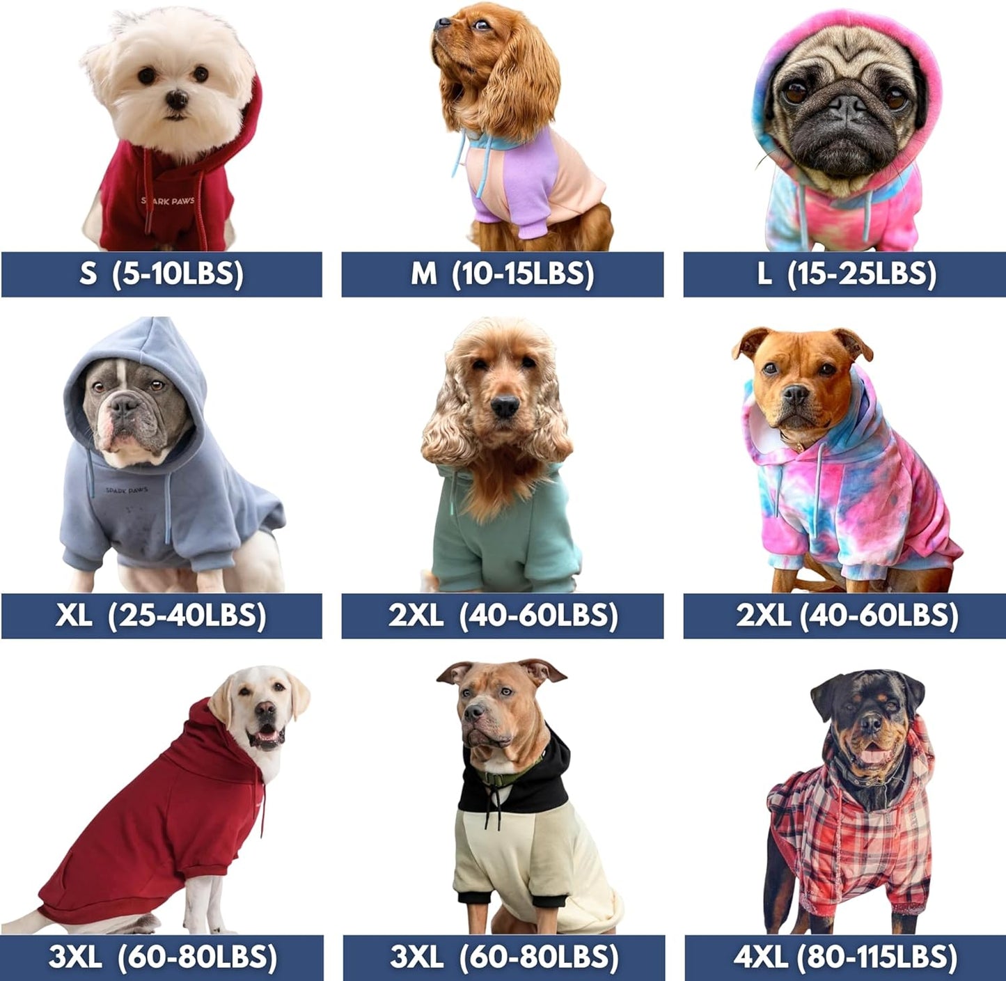 Spark Paws Dog Hoodie – Premium Dog Sweater for Small, Medium, and Large Dogs | Warm Outfits for French Bulldogs, Pitbull, Puppy, Winter Jacket Alternative - Green Skydye, 4XL