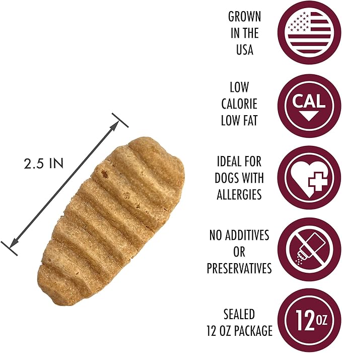 Wild Eats Sweet Potato & Chicken Treats for Dogs 12 oz. (Low Calorie, Low Fat Alternative to Traditional Dog Biscuits, Cookies, and Bones) Healthy Dog Treats Perfect for Training