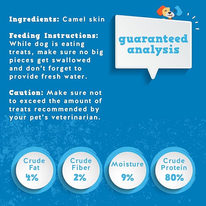 Jack&Pup Camel Skin Dog Chews for Aggressive Chewers Large - 2 ct – Hypoallergenic Collagen Sticks, Rawhide Free Single-Ingredient Collagen Chew Treats for Sensitive Stomach Dogs, Long Lasting Chews