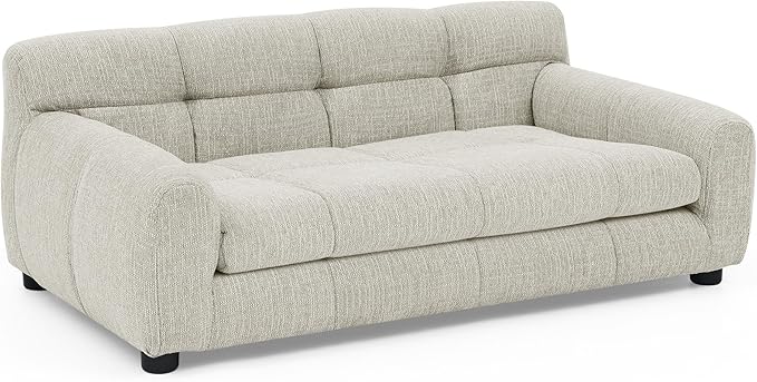 38" Dog Couch Bed for Large with Backrest and Armrest, Modern Pet Bed Comfortable Dog Couch for Medium and Large Dogs, Linen Fabric (Beige)