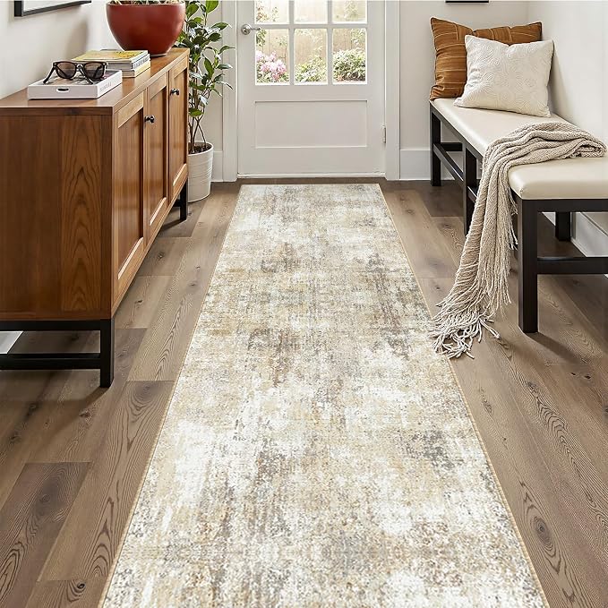 RELEANY Washable Area Rugs 2'x10' Non-Slip Modern Abstract Soft