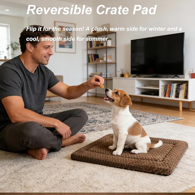 Dog Bed Mat - Reversible Dog Crate Bed Mats, Soft & Breathable Kennel Pad, Durable Crate Bed for Small Medium Large Dogs & Cats