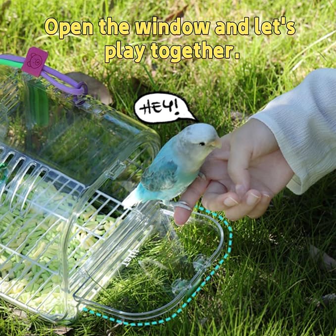 Portable Plastic Bird Cages，Travel Bird Cage,Lightweight Waterproof Ventilated Small Bird Cage,Outdoor Use Easy to Carry,for Small Birds, Budgies and Pet Birds (Yellow, A)
