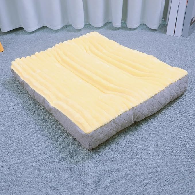 Dog Bed,pet Beds & Furniture,Machine-Washable Cushion for Dogs and Cats,Suitable for Dogs, Floor Furniture Use Yellow S