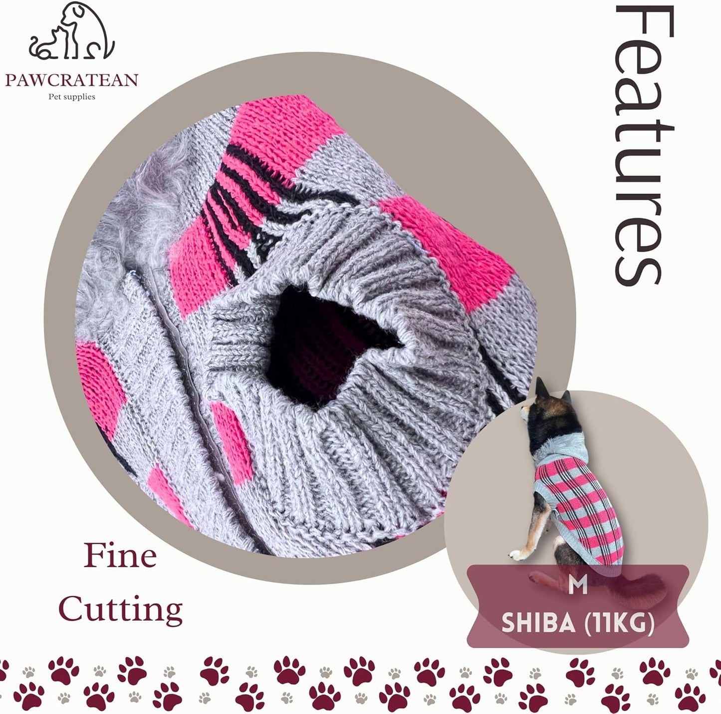 Cute Sweater for Dogs and Cats Soft Flannel Pet Outfit Warm and Cozy Animal Hoodie Small to Large Pet Clothes for Halloween Parties and Everyday Wear (Large, Pink Checkered with Hat)