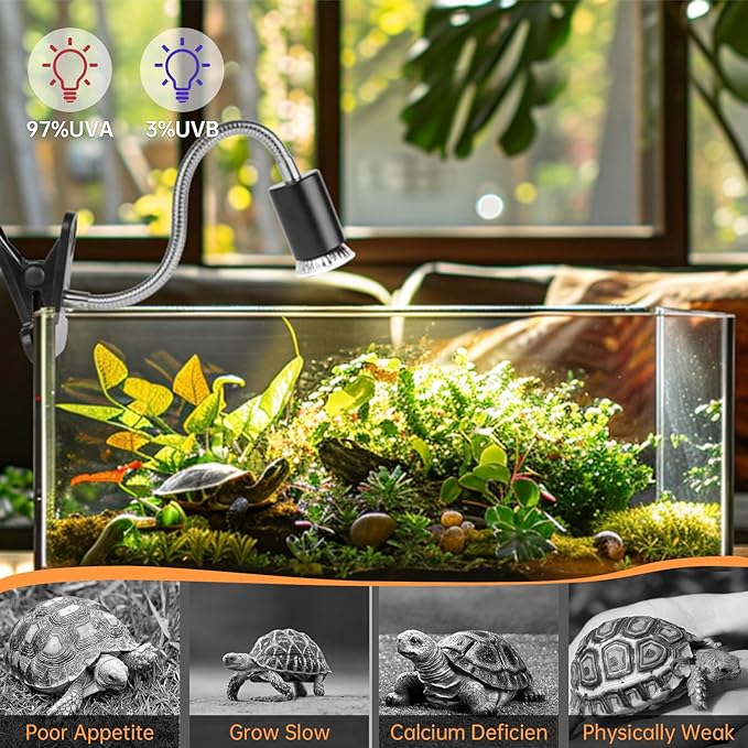 Reptile Heat Lamp, UVA UVB Heat Lamp Bulbs, E26 Turtle Heat Lamp Blubs 25W 4Pack, Basking Light for Bearded Dragon, Lizard, Snake and Frog
