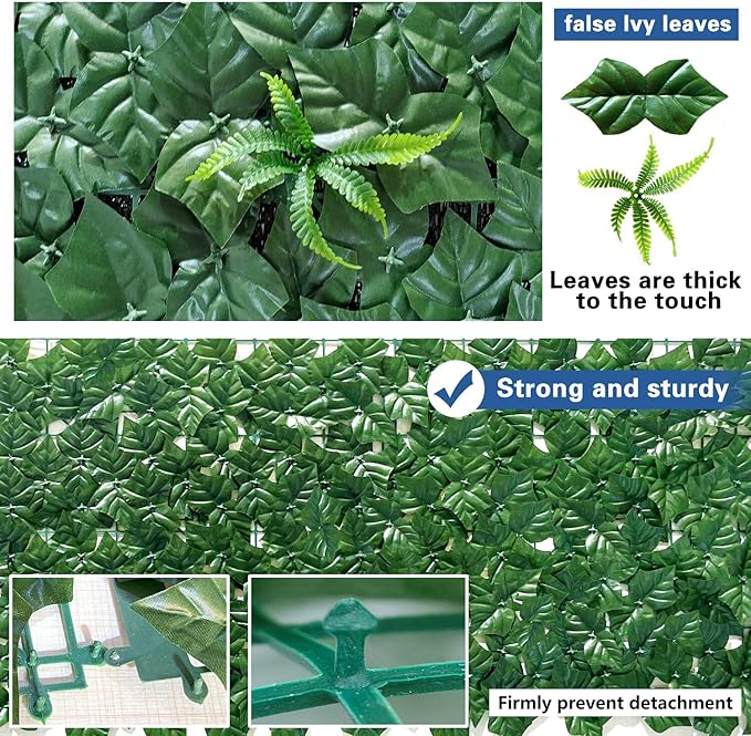 Artificial Ivy Fence Privacy Screen with Mesh Back, 39" x 158" Faux Ivy Vine Leaf Fence Panels, Balcony Privacy Screen, Hedge Wall Decoration for Outside, Garden, Yard, Patio