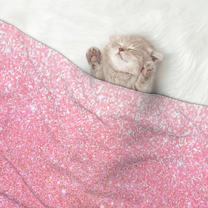 Waterproof Dog Blanket Soft Pet Blanket for Puppy Cat, Fleece Cat Throw Blankets for Furniture Bed Couch Sofa Reversible - Sparkly Glitter