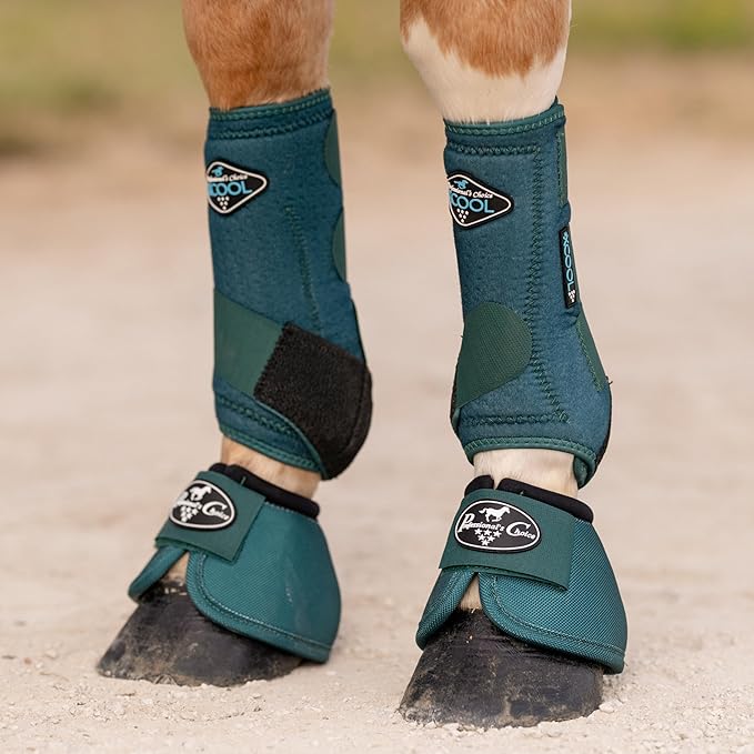 Professional's Choice 2XCOOL Sports Medicine Horse Boots | Protective & Breathable Design for Ultimate Comfort, Durability & Cooling in Active Horses | 2 Pack Large Emerald
