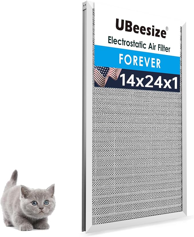 UBeesize 14x24x1 Reusable Electrostatic Air Filter HVAC AC Furnace Filter