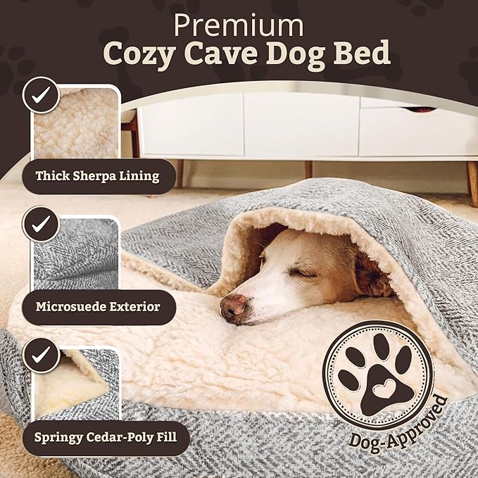 Snoozer Luxury Microsuede Cozy Cave Pet Bed, Show Dog Collection, Small, Palmer Dove