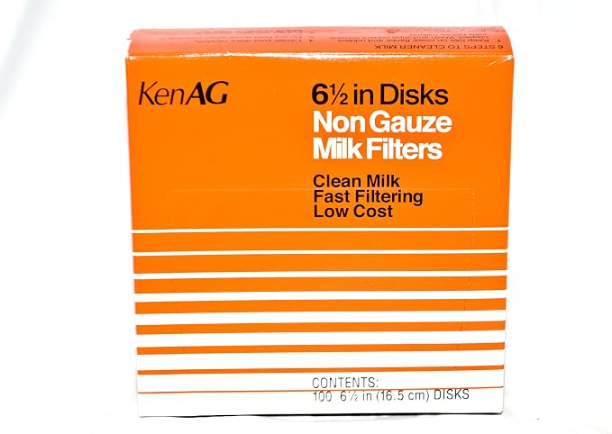 KenAG 6-1/2 in. Disc, Non-Gauze Milk Filter, 100 Discs Per Box
