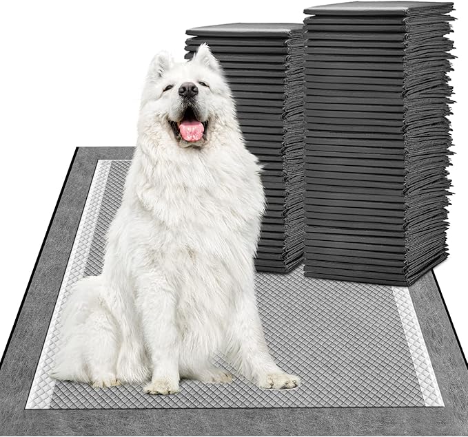 MIZOK Dog Pads 30”x36” XXL Extra Large, Charcoal Pee Pads for Dogs, Odor-Control Neutralize Urine Instantly, Quick Dry & Leak-Proof (40 Counts)