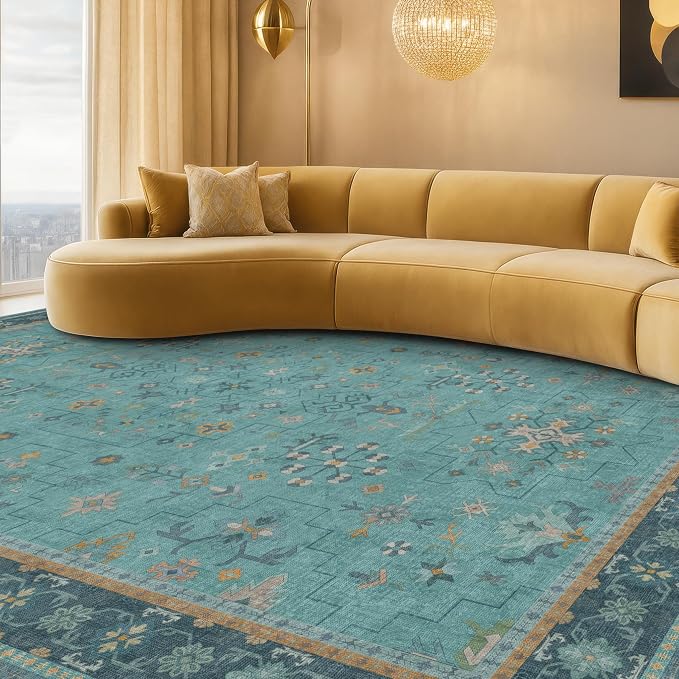 Boho 8x10 Large Teal Green Rugs