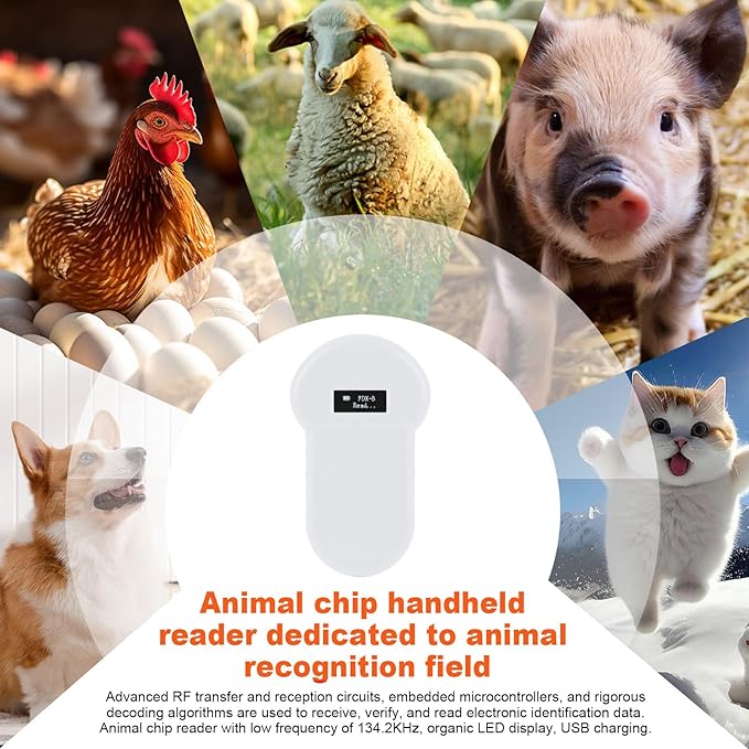 GOWENIC 134.2KHZ Pet Chip Scanner Efficient Technology Integration for Dogs and Cats ISO11784 5 FDX B Decoding 6.5 X 3.15 X 0.79 in