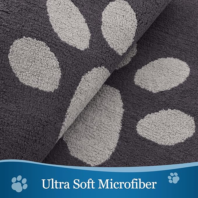 Buganda Dog Door Mat for Muddy Paws, Absorbent Dirt Trapper Washable Indoor Doormats, Non Slip Low-Profile Mud Mat for Dogs, Front Entrance Doormat for Inside Floor (48x30 Inches, Dark Grey)