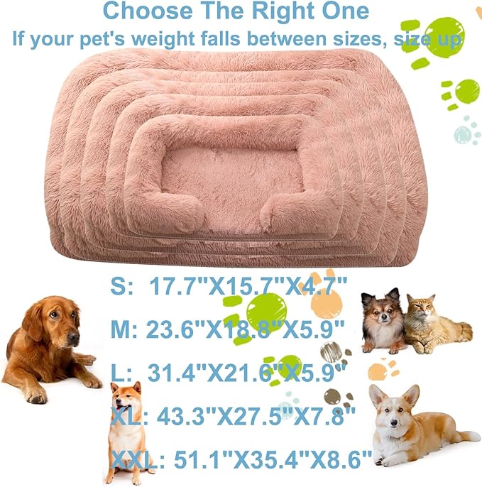Dog Beds Large Sized dog Orthopedic, Sofa Dog Bed with Waterproof Lining and Nonskid Bottom, Rectangle Washable Dog Bed for Medium Small Dogs and Cats Comfortable ( Color : Pink1 , Size : 51 x 35" )
