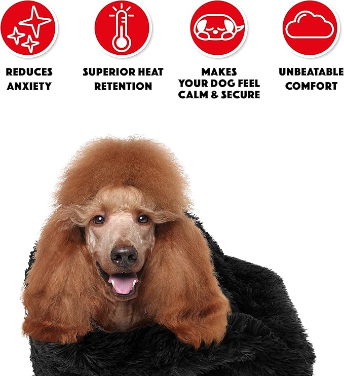 The Dog’s Blanket – Faux Fur Dog Blanket, Black, XL, 38x54