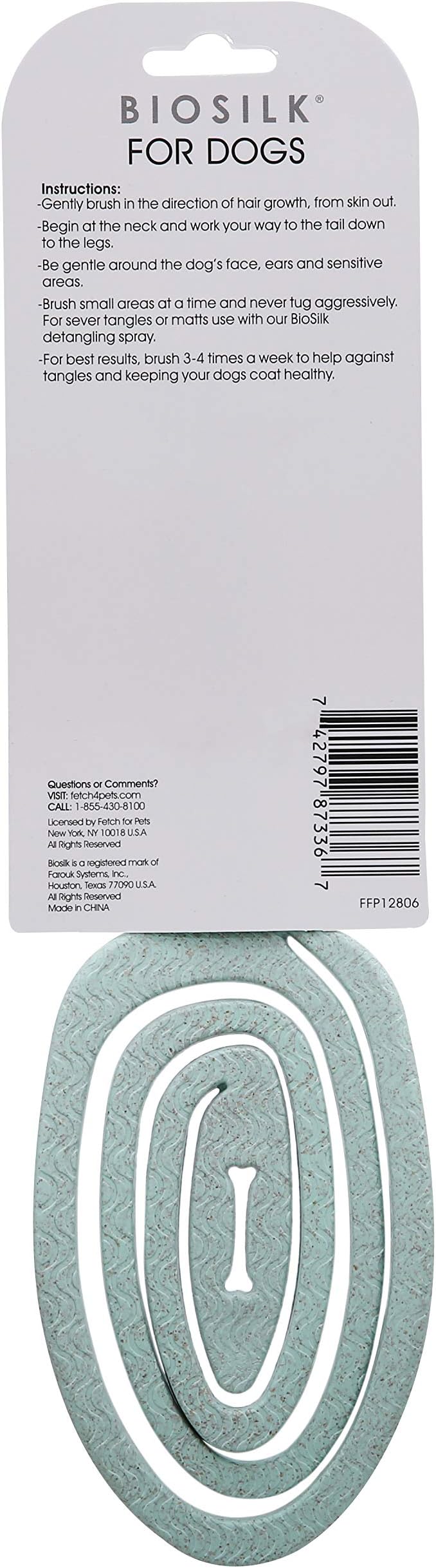 BioSilk for Pets Eco Friendly Detangling Pin Brush for Dogs, Gentle Dog Grooming Brush Designed to Help Remove Knots and Tangles and Support Healthy Coats for All Dogs