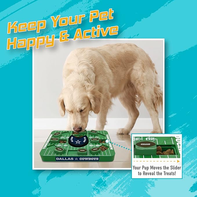 Pets First NFL Dallas Cowboys Large Puzzle Toy - Interactive Dog Treat & Slow Feeding Toy