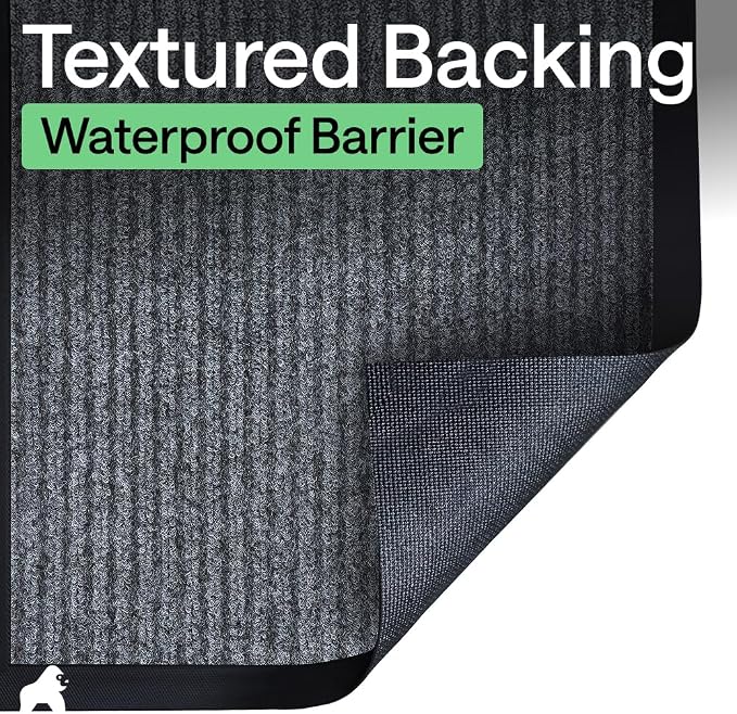 GORILLA GRIP Waterproof Traffic Guard Door Mat, 2 Pack Heavy Duty Entryway Mats