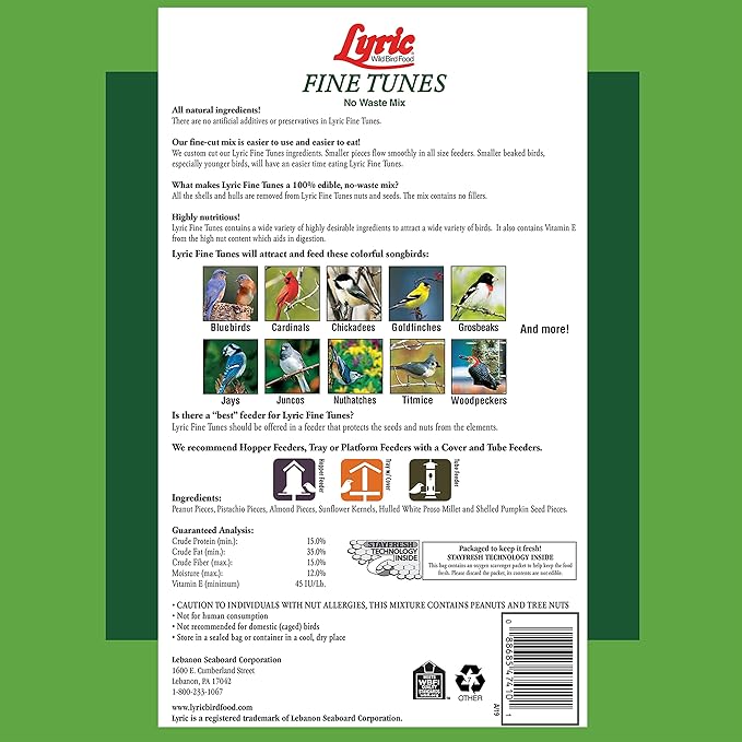 Lyric 26-47410 Fine Tunes No Waste Bird Seed Mix-15 lb, 15 lb