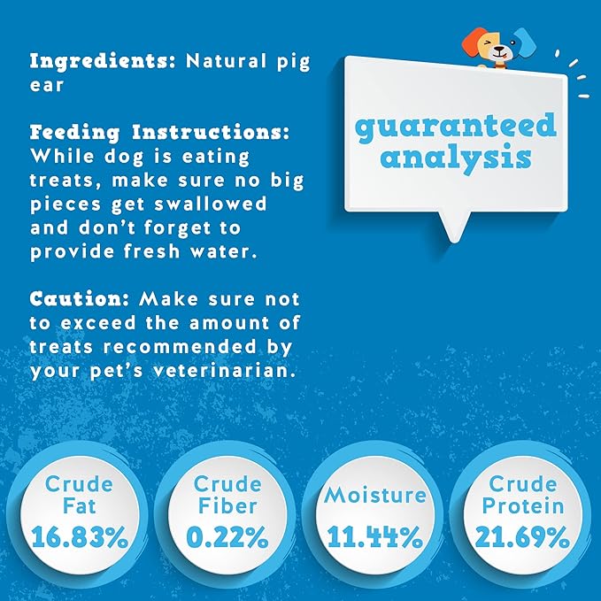 Jack&Pup Pig Ears Slivers (2Lb) - All Natural Single Ingredient Pork Strips Dog Treats, Excellent Rawhide Alternative, Dog Chews for Large and Small Dogs