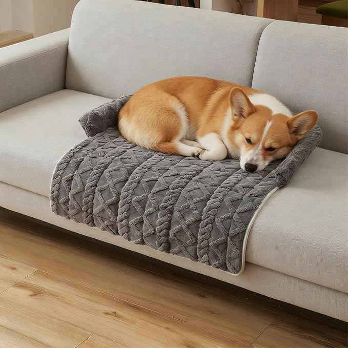 Dream Cloud Pet Sofa Bed for Couch, 2026 Upgraded Plush Washable Waterproof Non-Slip Pet Mat, Cozy Furniture Protector for Small Medium Dogs & Cats (Gray)