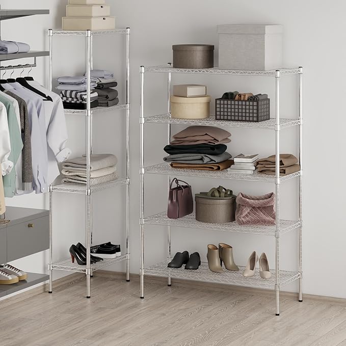 18" Deep x 42" Wide x 64" Height Wire Shelving Kit | 5-Tier | NSF Commercial Storage Rack Unit