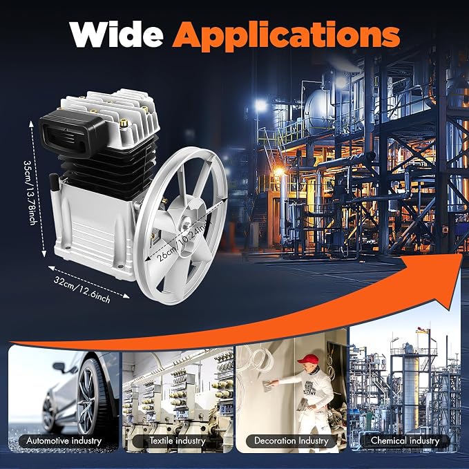 Air Compressor Pump Head, 2HP Air Compressor Pump-Head, 1500W Portable