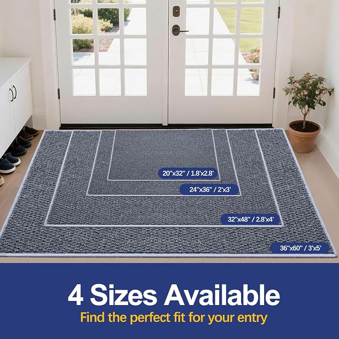 Dirt Trapping Door Mat 24x36, 3D Scarping Surface Doormat