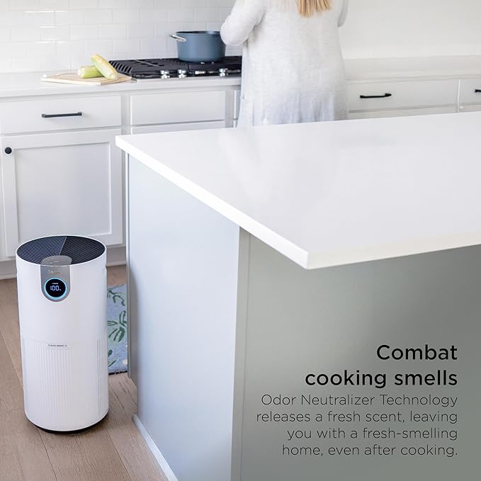 Shark HP232 Clean Sense Air Purifier MAX with Odor Neutralizer Technology, Allergies, HEPA Filter, 1200 Sq Ft, XL Room, Whole Home, Captures 99.98% of Particles, Allergens, Smells & More, Grey