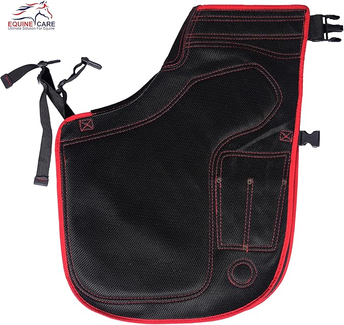 Equine Care Farrier Apron Chaps – Cowhide Leather & 500 GSM Canvas, EVA Padded Air-Mesh, Dual Magnetic, Adjustable Waist, Ergonomic Apron for Farriers, Blacksmiths & Hoof Trimming (23 inches (59 cm))