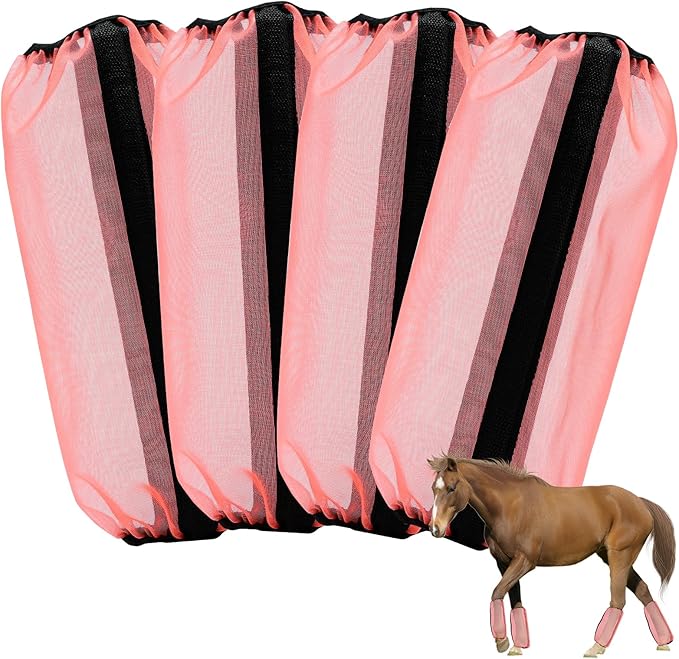 Mesh Fly Boots Horse Fly Boots Mesh Fly Wraps Leg Guard for Horse Set of 4