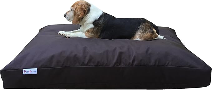 Dogbed4less XL Memory Foam Dog Bed for Medium to Large Dogs with Orthopedic Comfort, Waterproof Liner and Heavy Duty Nylon Cover 40X35 Pillow, Seal Brown