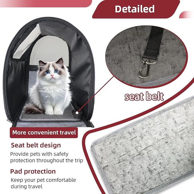 Motifs African Boho Paisley Floral (23) Transparent Pet Carrier for Travel Hiking for Kitty Small Dog