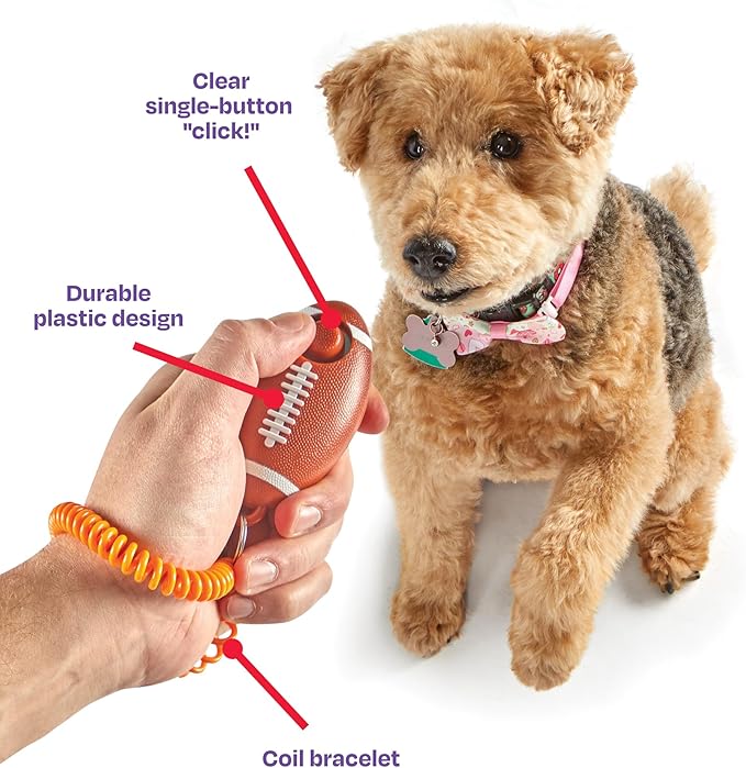 Brightkins Smarty Pooch Football Training Clicker - Dog Enrichment Toys, Accessories for Smart Dogs, Gift for Puppies