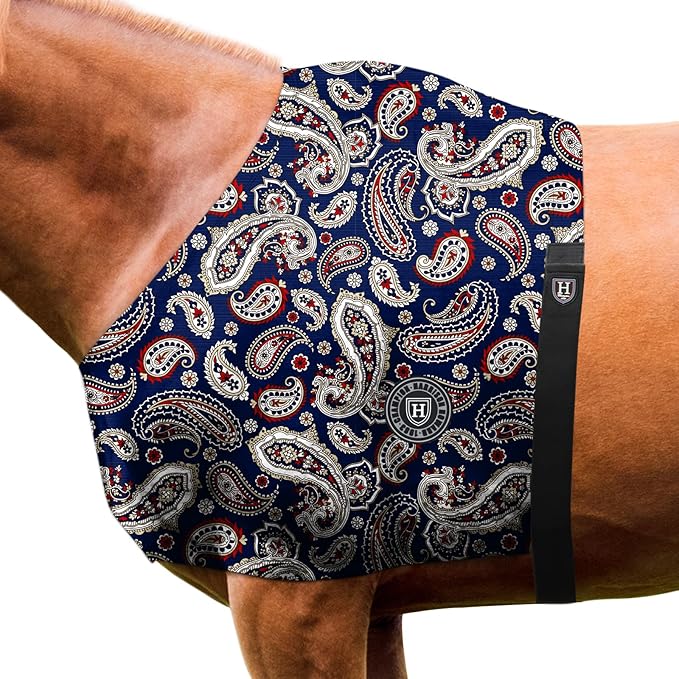 Harrison Howard Heat-Insulating Breathable Stretchy Shoulder Guard Anti Rub Bib for Horse Paisley M