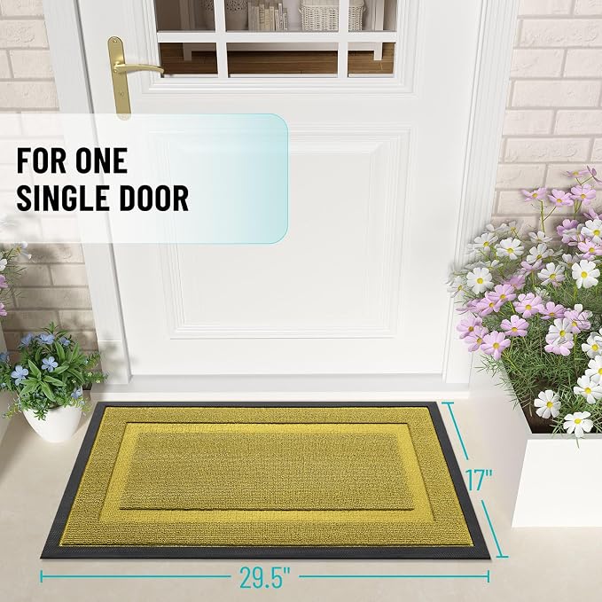 OLANLY Front Door Mat Indoor Outdoor Entrance, Waterproof All-Season,