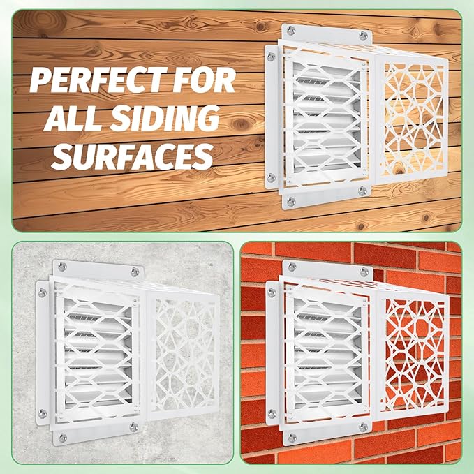 Acrux7 Dryer Vent Bird Guard, 7"x7"x5" Rust Proof Steel Outdoor Dryer Vent Cage for 3" to 4" Vents Cover Bathroom Exhaust Fan Ventilation Cover (White)