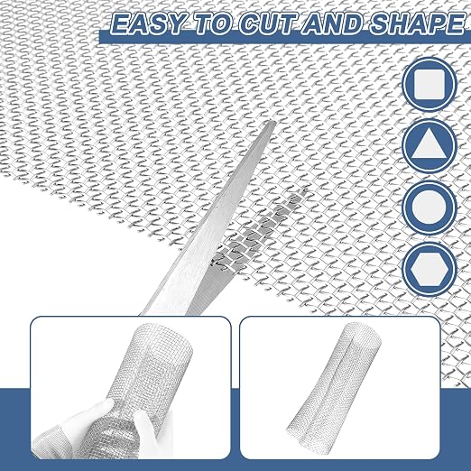 uxcell 8 Mesh 118" x 10" Woven Wire Mesh, 316 Stainless Steel Air Vent Filter