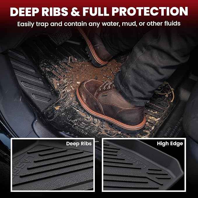 LASFIT Floor Mats & Cargo Mat for Hyundai Sonata 2020-2026 (Only Fit FWD & Gas) / Kia K5 2021-2025 (Only Fit FWD) All Weather TPE Custom Fit Floor Liners for Car Mats Trunk Mats